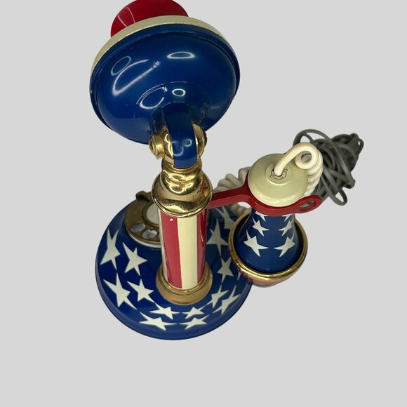 Vintage Deco-Tel Candlestick Telephone Patriotic Stars & Stripes 1973 - Picture 4 of 15